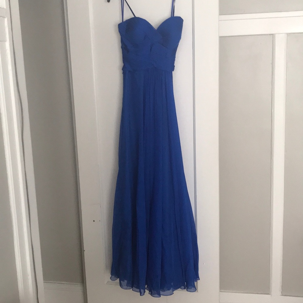 Floor length formal blue dress